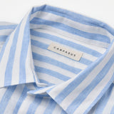 carpasus sustainable organic linen shirt ascona stripes light blue white. Nachhaltiges Carpasus Hemd Ascona Streifen Hellblau Weiss aus Bio Leinen 