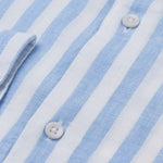 carpasus sustainable organic linen shirt ascona stripes light blue white. Nachhaltiges Carpasus Hemd Ascona Streifen Hellblau Weiss aus Bio Leinen 