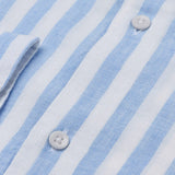carpasus sustainable organic linen shirt ascona stripes light blue white. Nachhaltiges Carpasus Hemd Ascona Streifen Hellblau Weiss aus Bio Leinen 