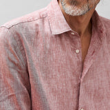 carpasus sustainable organic linen shirt verzasca uni rust. Nachhaltiges Carpasus Hemd Verzasca Uni Rost aus Bio Leinen 