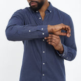 carpasus sustainable organic cotton flanell shirt populus navy. Nachhaltiges Carpasus Flanell Hemd Populus Navy aus Bio Baumwolle 