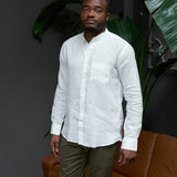 carpasus sustainable organic linen shirt lisbon white. Nachhaltiges Carpasus Hemd Lisbon Weiss aus Bio Leinen 