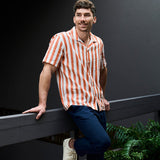 Linen Shirt Short Orto Terracotta