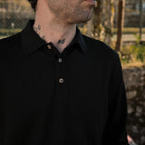 Polo Merino Musgo Long Black