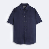 Linen Shirt Short Lido Navy