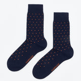 Classy Socks Dots Navy/Orange
