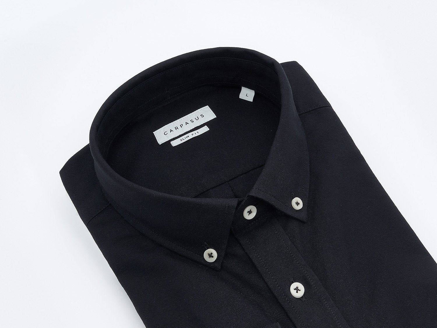 carpasus sustainable organic cotton oxford shirt black. Nachhaltiges Carpasus Oxford Hemd aus Bio Baumwolle in Schwarz